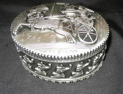 Egyptian Pewter Ramses Chariot Trinket Box