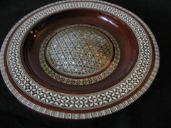 Egyptian Decorative Wooden Plate w/ mother of pearl