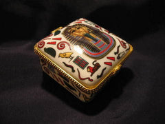 Egyptian Porcelein King Tut Trinket Box